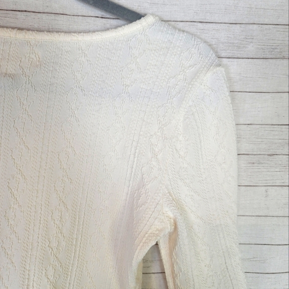 IDYLLWIND WADE LONG SLEEVE TEXTURED HENLEY SHIRT IN IVORY, SZ XS - Picture 15 of 16